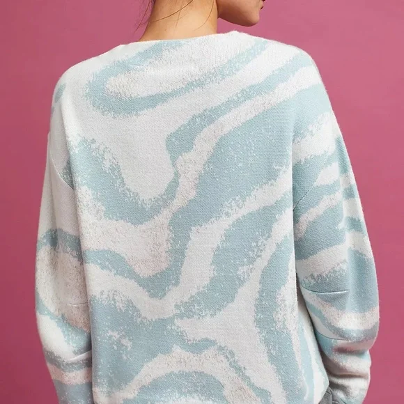 Anthropologie Sleeping On Snow Sky Blue Sweater - Picture 3 of 8